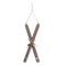 Melrose Wood Ski Christmas Ornaments - 15.5" - Blue and Beige - 2ct